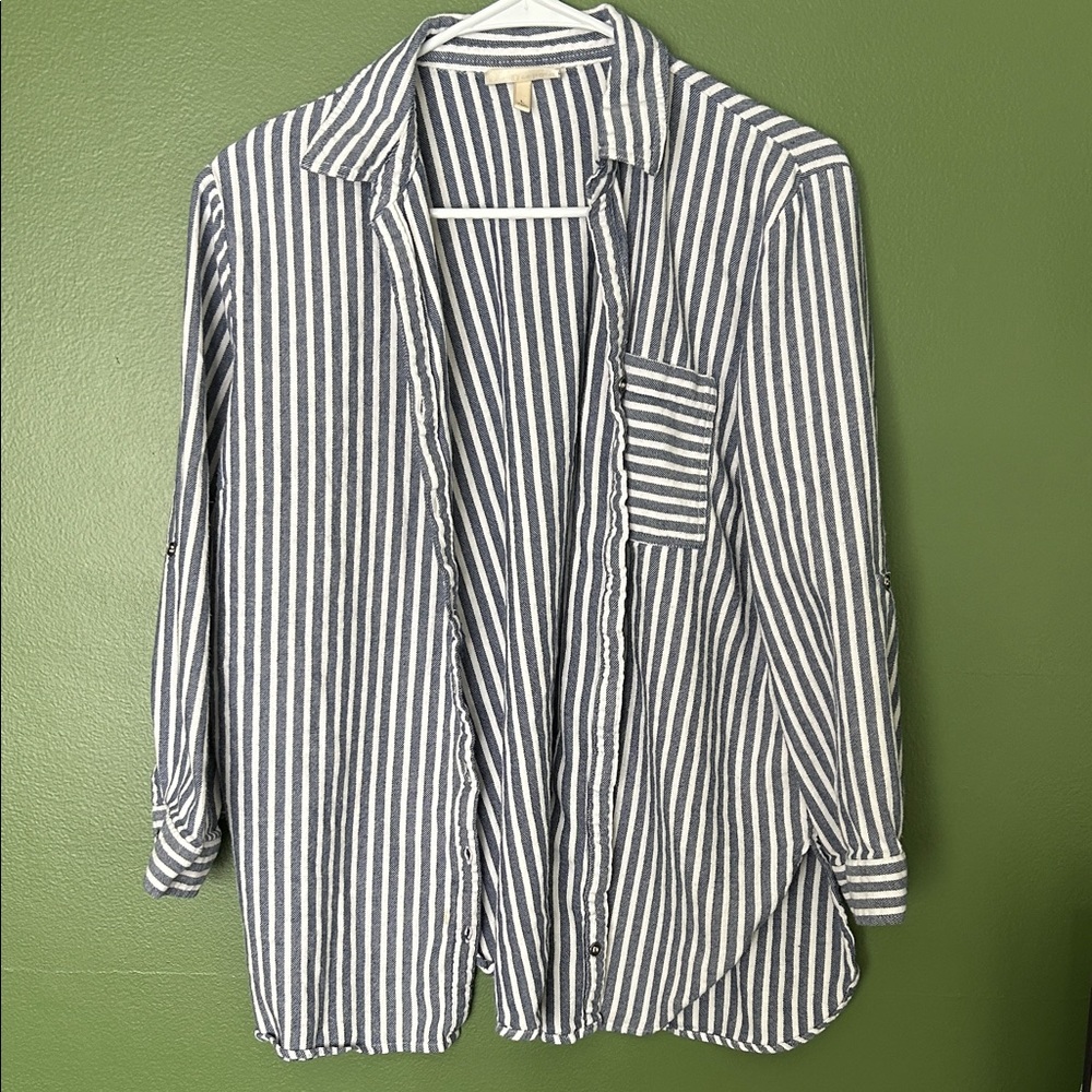 Striped Button-Up Shirt